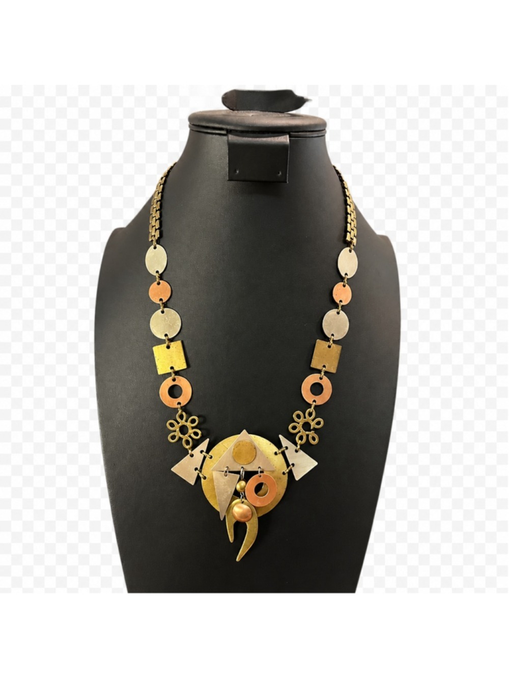 Women's modernist Necklace One Size Gold Silver Geometric Statement 20”